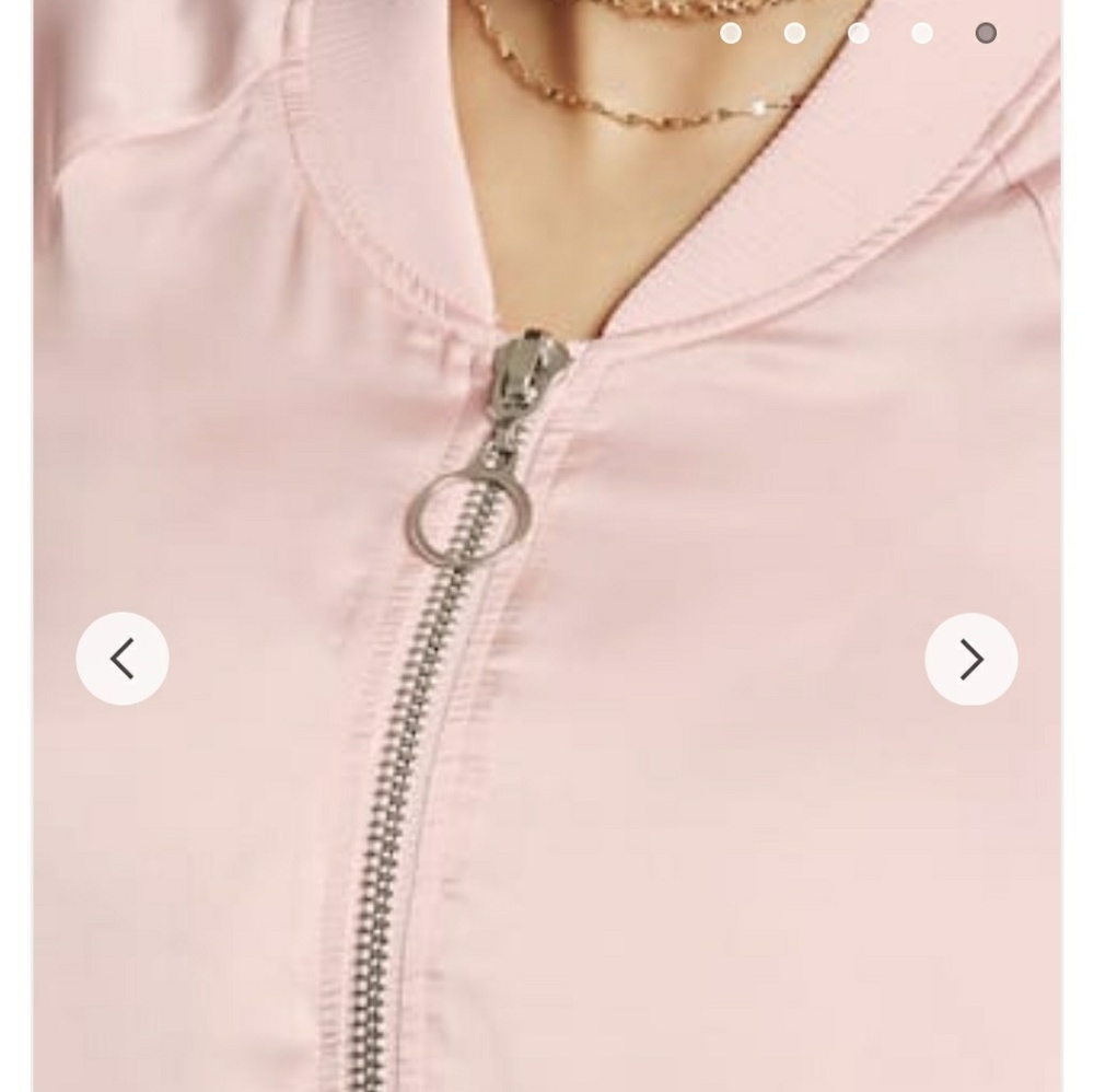 FOREVER 21 PINK SATIN bomber jacket